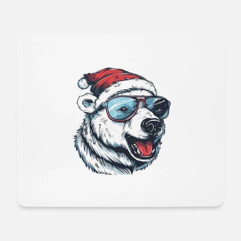 Eisbär Weihnachten Lustig - Mousepad (Querformat) - Weiß