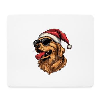 Golden Retriever Chien Noël Drôle Drôle - Tapis de souris (format paysage) - blanc - Devant