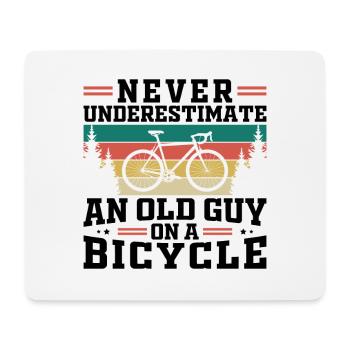 Never Underestimate An Old Guy On A Bicycle - Mouse Pad (horizontal) - white - Front