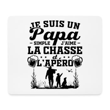I'm a simple dad, I like hunting and aperitifs - Mouse Pad (horizontal) - white - Front