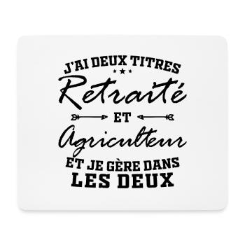 Zwei Titel: Retired und Farmer Man Gift - Mousepad (Querformat) - Weiß - Vorne