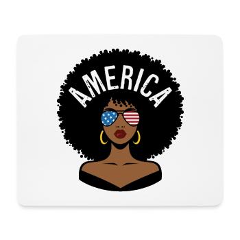 America Afro - Mouse Pad (horizontal) - white - Front