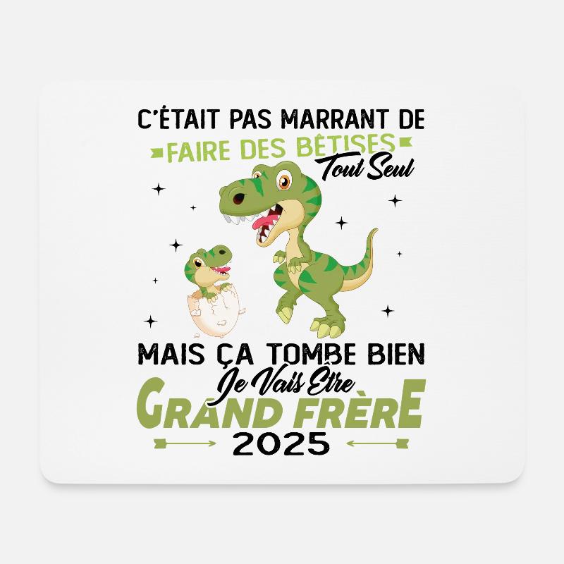 Ich werde 2025 ein großer Bruder sein - Mousepad (Querformat) - Weiß