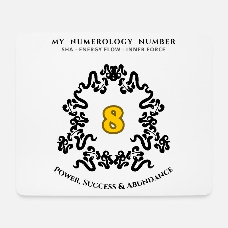 Numéro 8 Symbole de Pouvoir, de Succès et d’Abondance - Tapis de souris (format paysage) - blanc