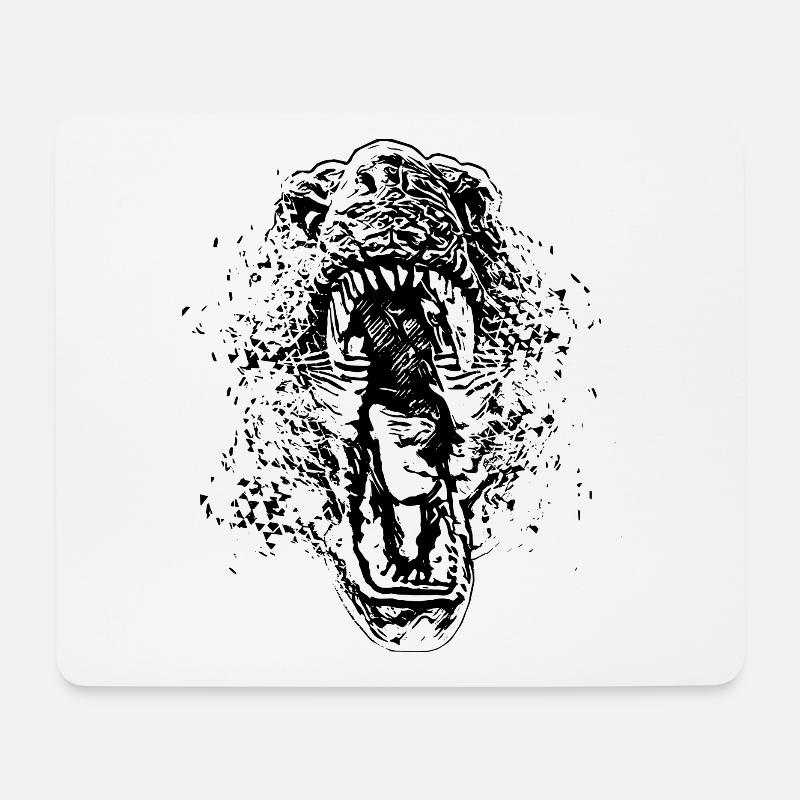T-Rex - Mousepad (Querformat) - Weiß