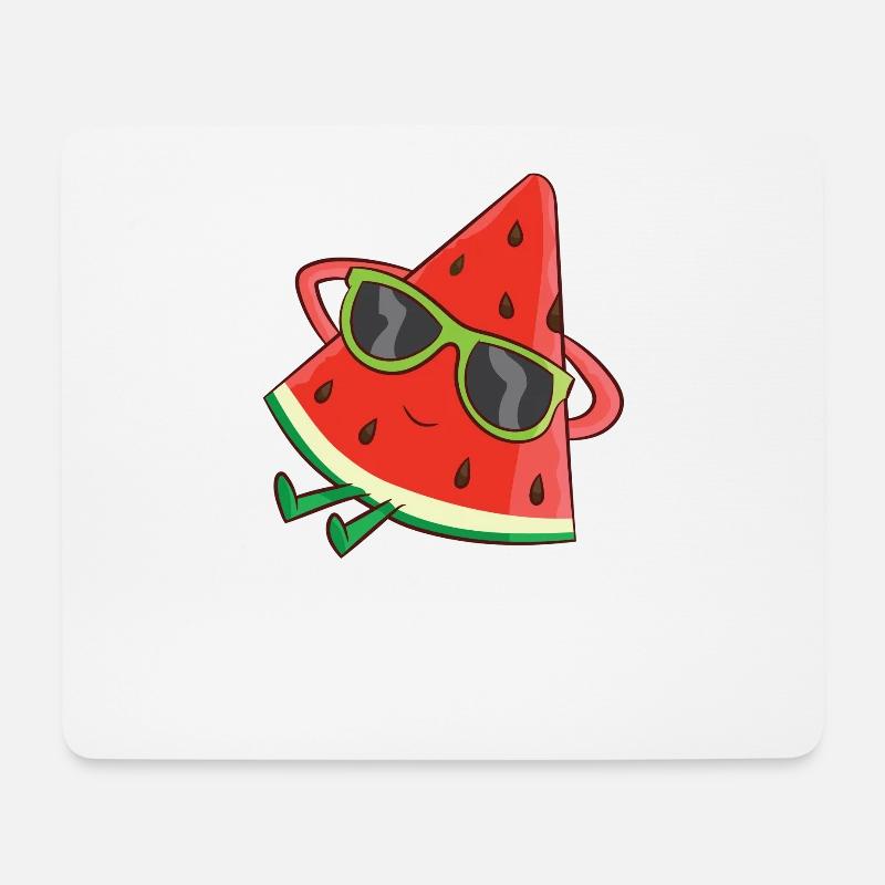 Cool Relaxing Watermelon With Sunglasses - Mouse Pad (horizontal) - white