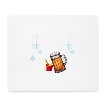 Glühwein Bier lustiger Spruch Geschenk Weihnachten - Mousepad (Querformat) - Weiß - Vorne