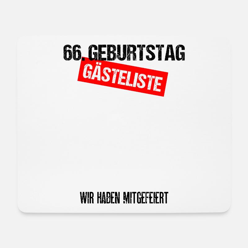 66. Geburtstag Gästeliste Wir haben Mitgefeiert - Mousepad (Querformat) - Weiß