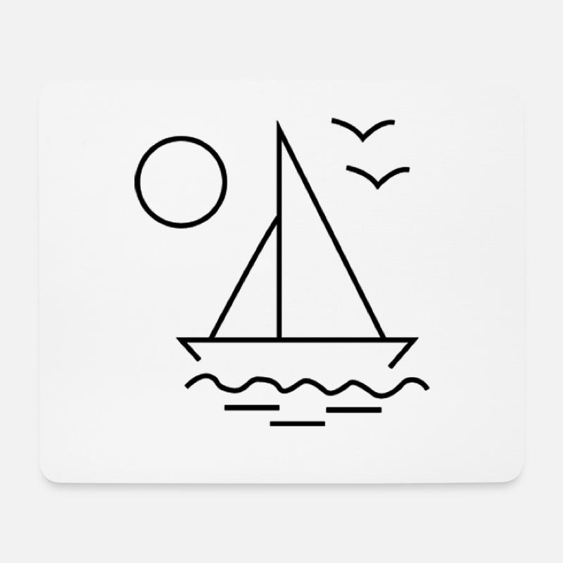 Kinder T-Shirt Ausmalen Schiff Design Malen Deko - Mousepad (Querformat) - Weiß