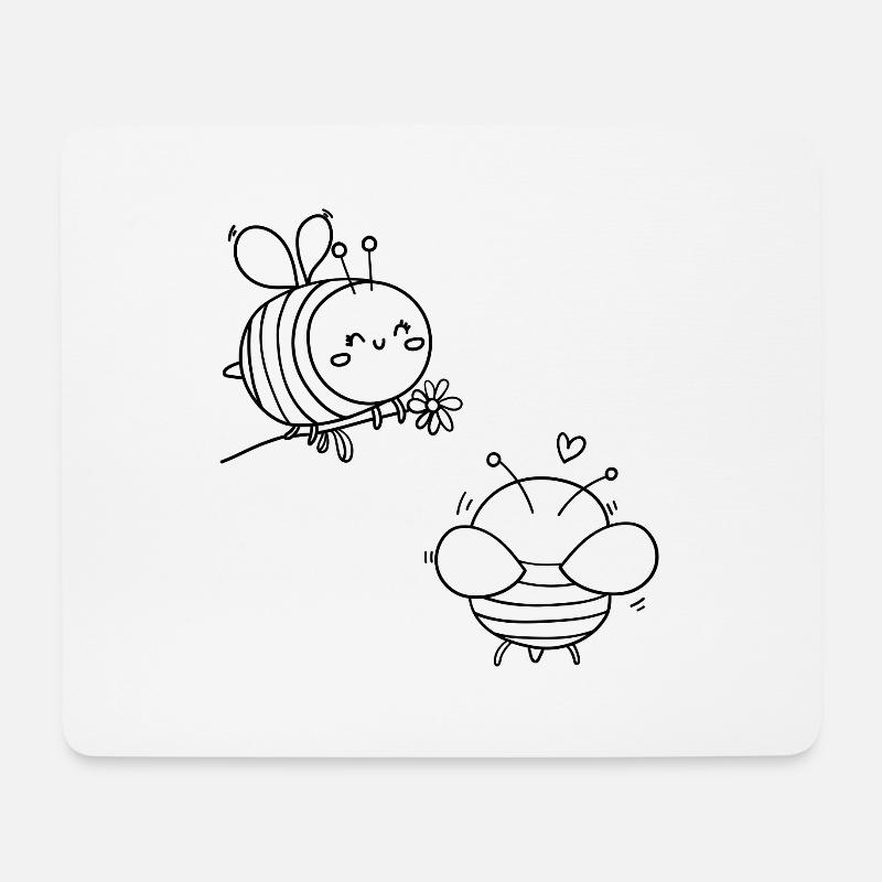 Kinder T-Shirt Ausmalen Biene Design Malen Deko - Mousepad (Querformat) - Weiß