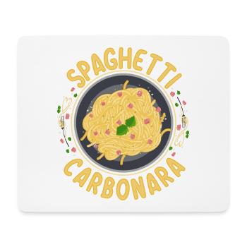 Spaghetti Carbonara | Amateurs de pâtes cuisiniers - Tapis de souris (format paysage) - blanc - Devant