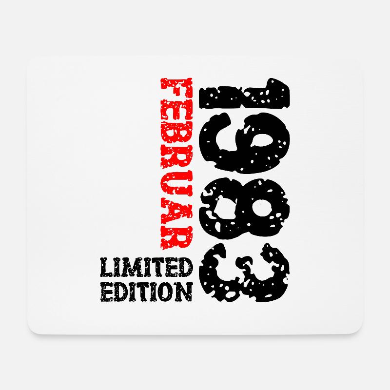 1983 Februar Limited Edition Geburtstag Mann Frau - Mousepad (Querformat) - Weiß