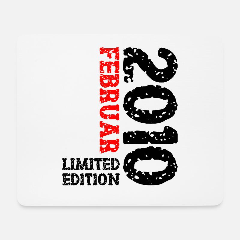 2010 Februar Limited Edition Geburtstag Mann Frau - Mousepad (Querformat) - Weiß
