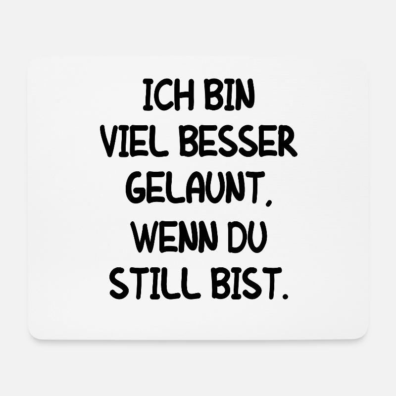 Leise Sein Still Ruhe Männer Frauen Kind Geschenk - Mousepad (Querformat) - Weiß