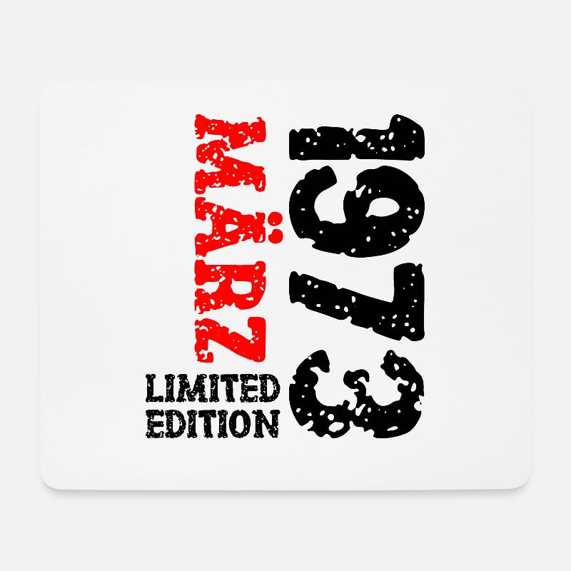 1973 März Limited Edition Geburtstag Geschenk - Mousepad (Querformat) - Weiß