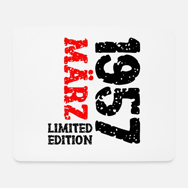 1957 März Limited Edition Geburtstag Geschenk - Mousepad (Querformat) - Weiß