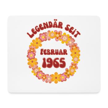 Legendär seit Februar 1965 Geboren Geburtstag - Mousepad (Querformat) - Weiß - Vorne