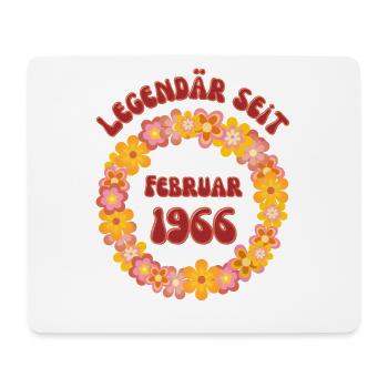 Legendär seit Februar 1966 Geboren Geburtstag - Mousepad (Querformat) - Weiß - Vorne
