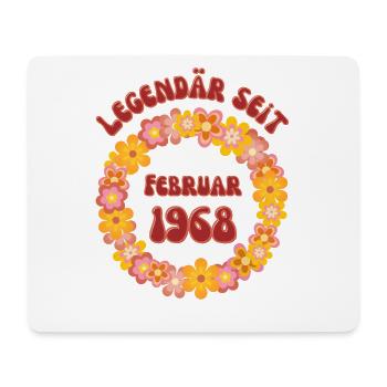 Legendär seit Februar 1968 Geboren Geburtstag - Mousepad (Querformat) - Weiß - Vorne