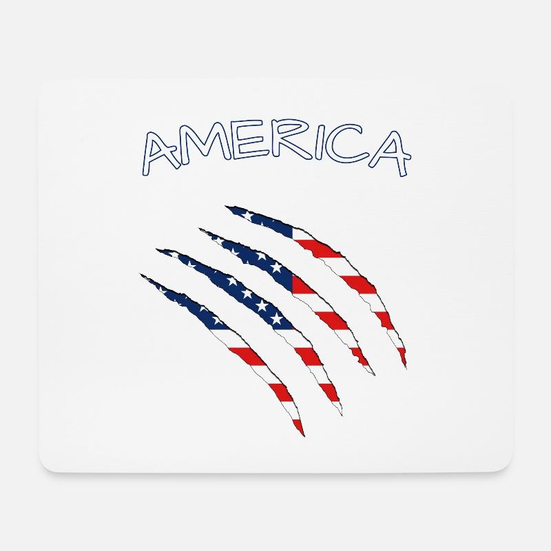 America, Claws, Cuts, Amerika, USA - Mousepad (Querformat) - Weiß