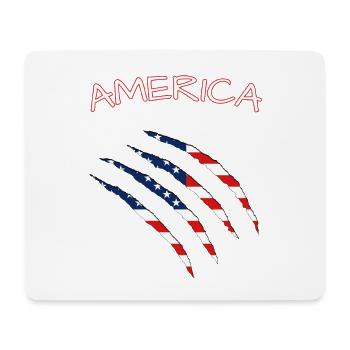 America, Claws, Cuts, Amerika, USA, American Flag  - Mousepad (Querformat) - Weiß - Vorne