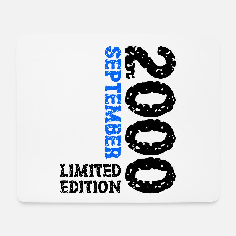 2000 September Limited Edition 23. Geburtstag Deko - Mousepad (Querformat) - Weiß