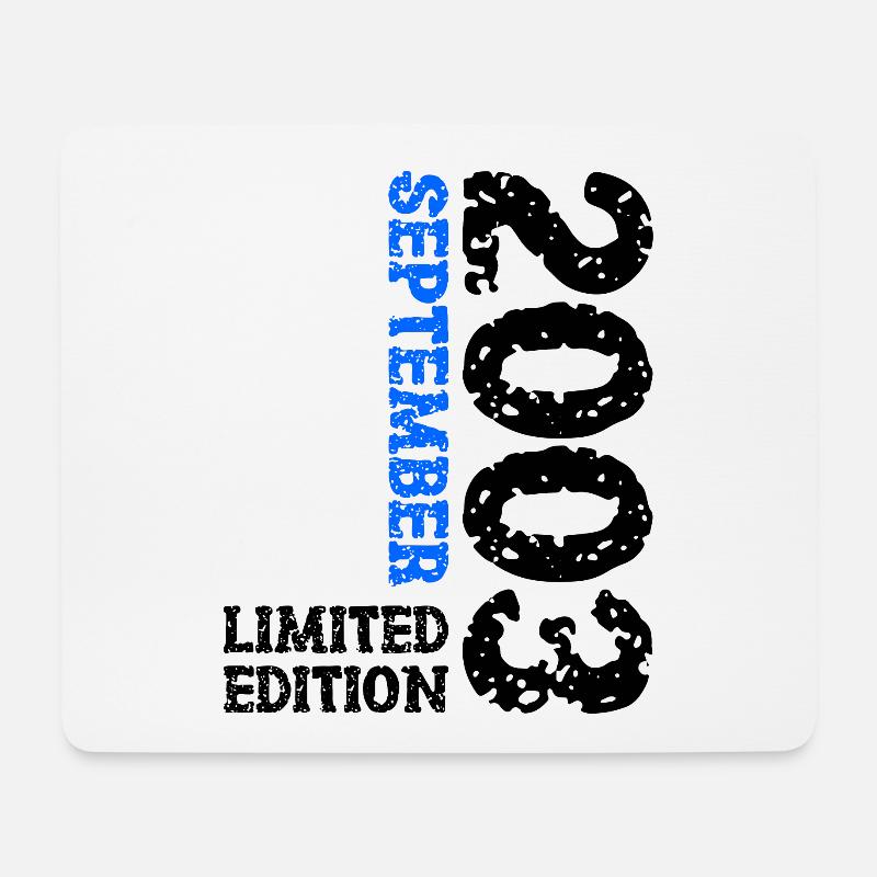 2003 September Limited Edition 20. Geburtstag Deko - Mousepad (Querformat) - Weiß