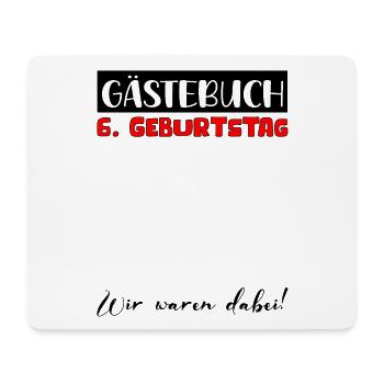 6 Cadeau d’anniversaire filles garçons livre d’or - Tapis de souris (format paysage) - blanc - Devant