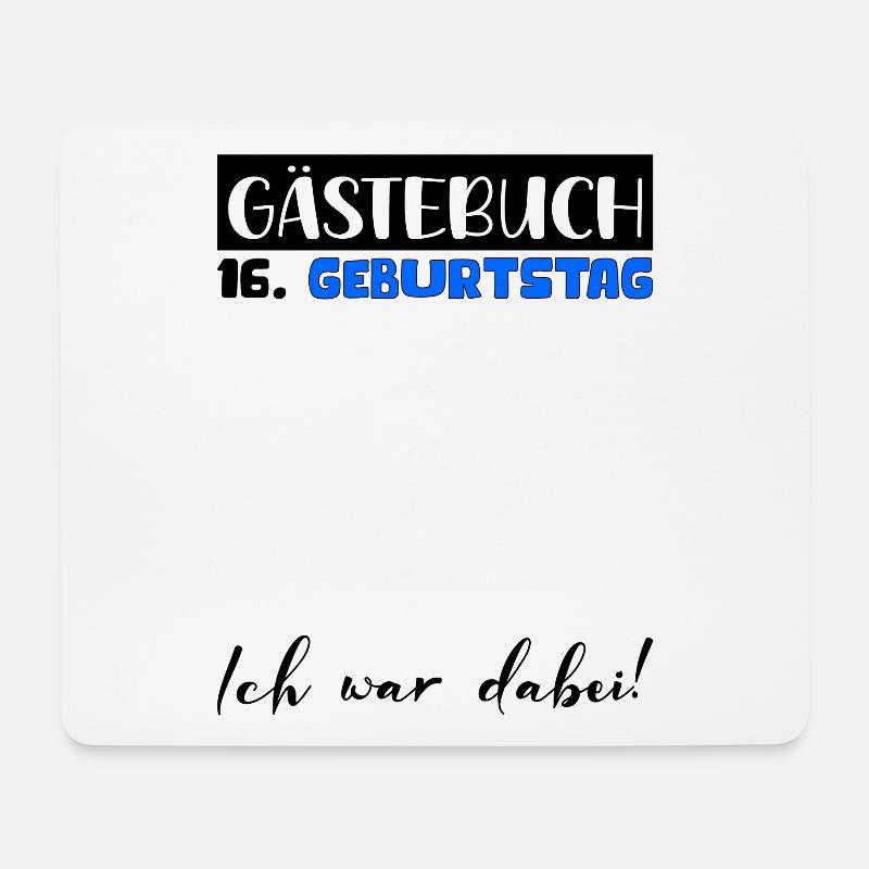 16. Geburtstag Geschenk Jungen Gästebuch Männer - Mousepad (Querformat) - Weiß