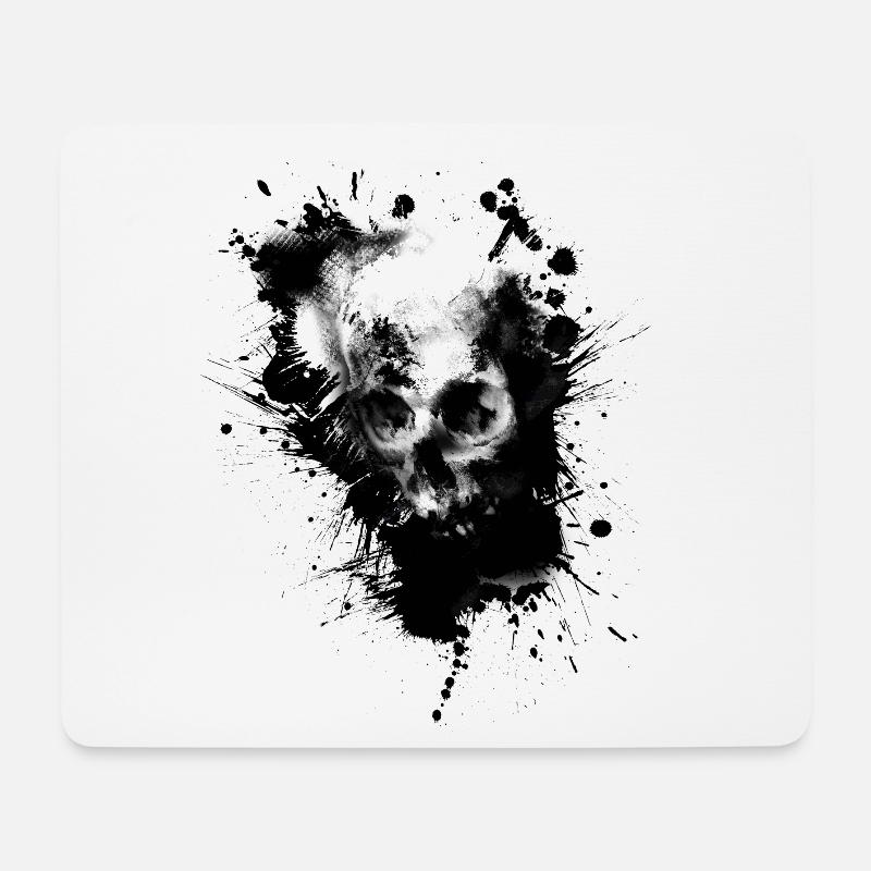 Totenkopf - Mousepad (Querformat) - Weiß