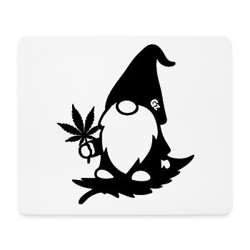 Fliegender Zwerg/Wichtel mit Hanfblatt - Mousepad (Querformat) - Weiß - Vorne