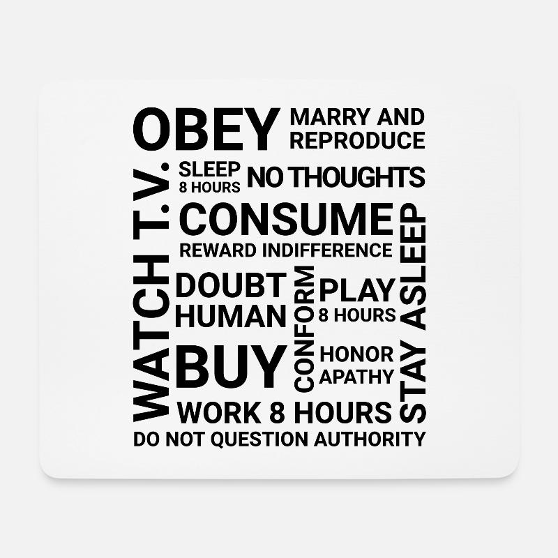 OBEY - Mousepad (Querformat) - Weiß