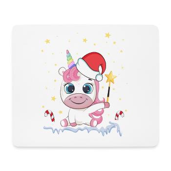 Einhorn Maske Weihnachten Quarantäne Mundschutz - Mousepad (Querformat) - Weiß - Vorne