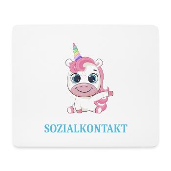 Geh us dem Weg unnötiger Sozialkontakt Einhorn - Mousepad (Querformat) - Weiß - Vorne