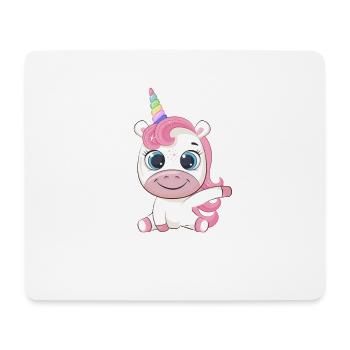 Geh us dem Weg unnötiger Sozialkontakt Einhorn - Mousepad (Querformat) - Weiß - Vorne