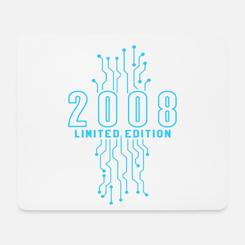 Geburtstag 2008 Gaming Limited Edition Gamer - Mousepad (Querformat) - Weiß