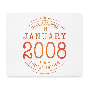 Birthday January 2008 Limited Edition Vintage - Mouse Pad (horizontal) - white - Front