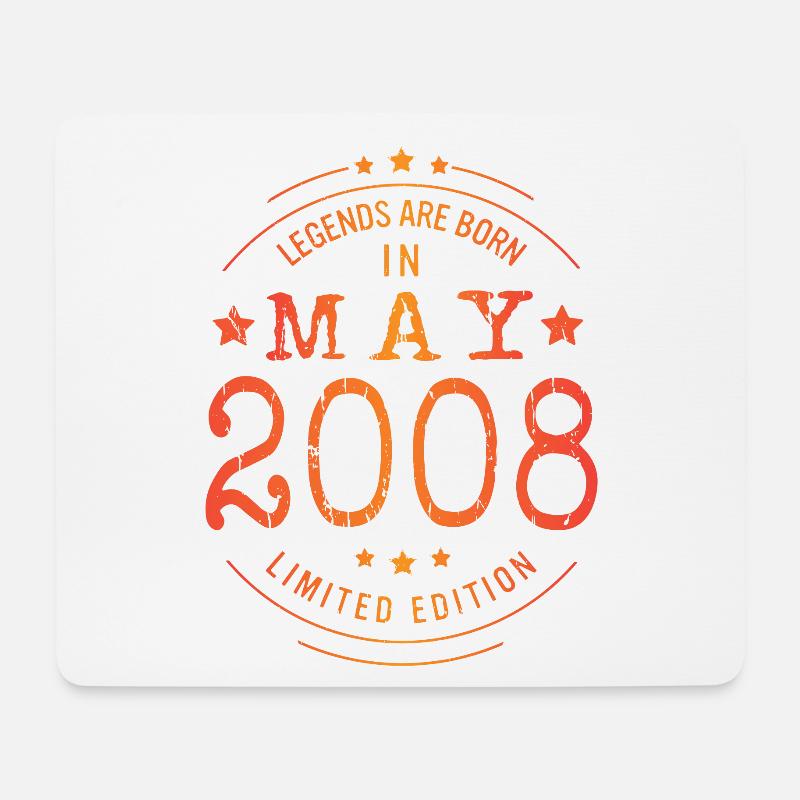 Geburtstag Mai 2008 Limited Edition Vintage - Mousepad (Querformat) - Weiß
