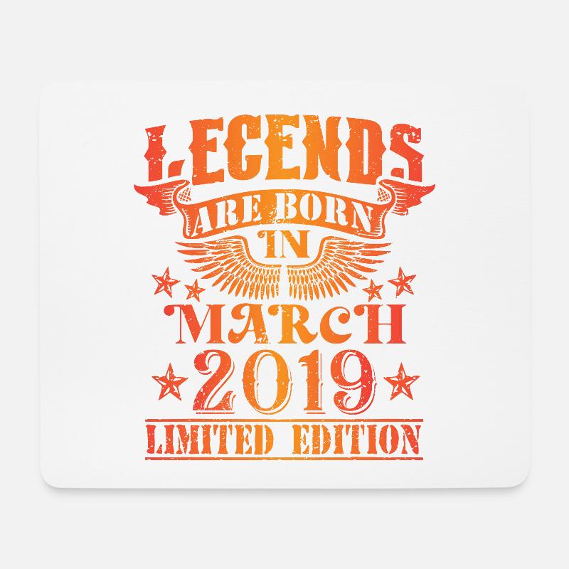 Geburtstag März 2019 Limited Edition Vintage - Mousepad (Querformat) - Weiß