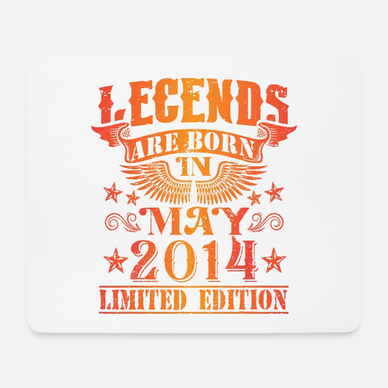 Geburtstag Mai 2014 Limited Edition Vintage - Mousepad (Querformat) - Weiß