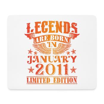 Geburtstag Januar 2011 Limited Edition Vintage - Mousepad (Querformat) - Weiß - Vorne
