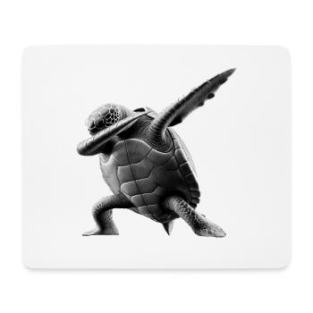 Drôle Dabbing Tortue de mer Amoureux des animaux - Tapis de souris (format paysage) - blanc - Devant