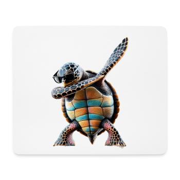 Drôle Dabbing Tortue de mer Amoureux des animaux - Tapis de souris (format paysage) - blanc - Devant