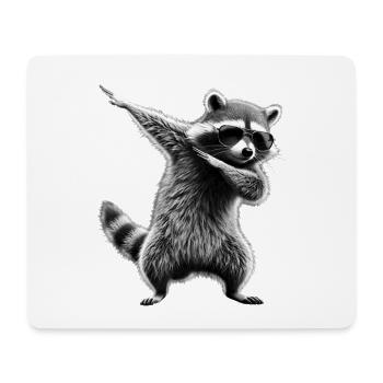 Funny Dabbing Raccoon Farmer Animal Lover Dab - Mouse Pad (horizontal) - white - Front