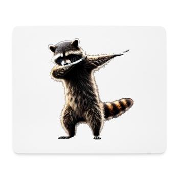 Funny Dabbing Raccoon Farmer Animal Lover Dab - Mouse Pad (horizontal) - white - Front
