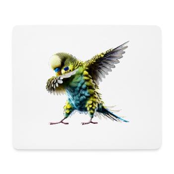 Drôle Dabbing Perruche Oiseau Amoureux des animaux - Tapis de souris (format paysage) - blanc - Devant