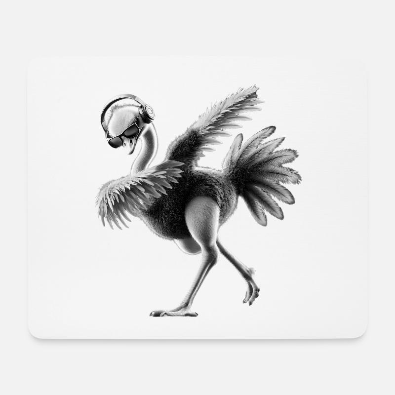 Lustiges Dabbing Straus Vogel Tierliebhaber Strauß - Mousepad (Querformat) - Weiß