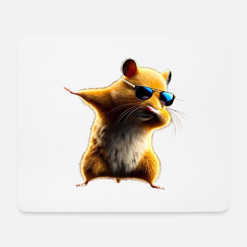 Lustiges Dabbing Hamster Nagetier Tierliebhaber - Mousepad (Querformat) - Weiß