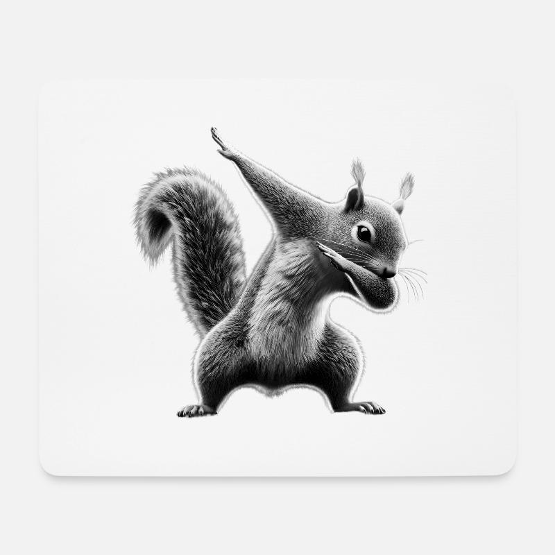 Lustiges Dabbing Eichhörnchen Tierliebhaber Tiere - Mousepad (Querformat) - Weiß