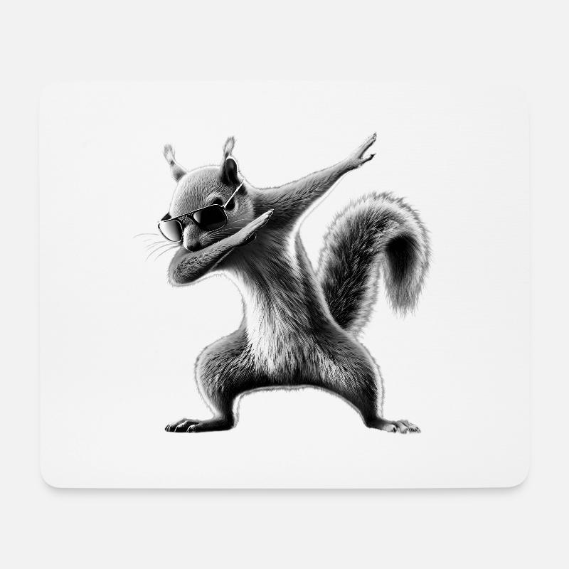 Lustiges Dabbing Eichhörnchen Tierliebhaber Tiere - Mousepad (Querformat) - Weiß